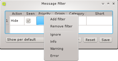 Setting the priority value