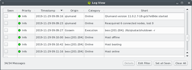 The Log Viewer window