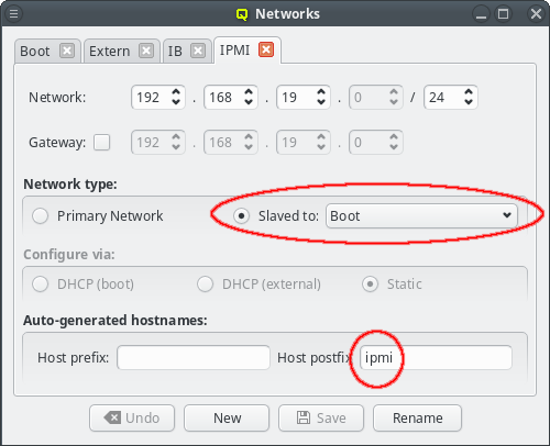IPMI settings in the Network Configuration dialog