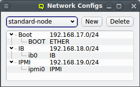 Network Configs dialog