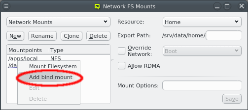 Adding a bind mount