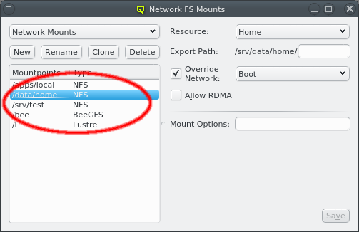 Select a Mountpoint