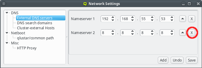 Removing a DNS server