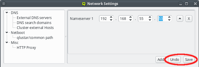 Saving the DNS server entry