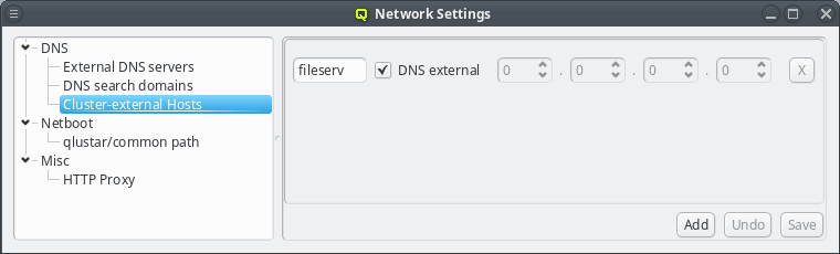 Definitions of cluster-external hosts
