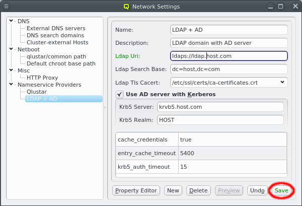 Editing Nameservice Provider settings