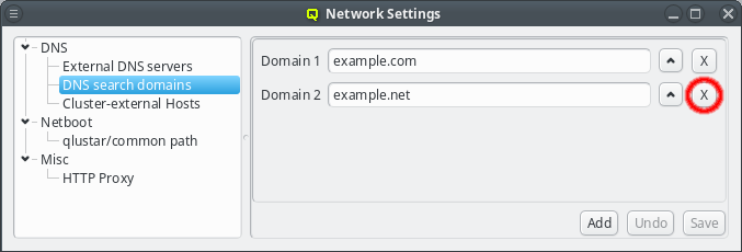 Deleting a search domain