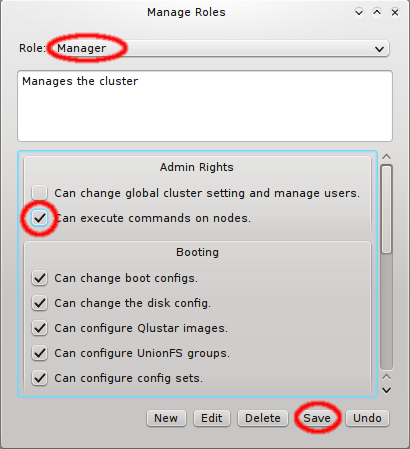 Assigning rights to a role