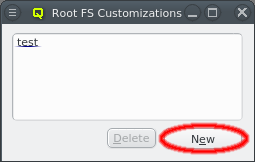 The Root FS Customization window