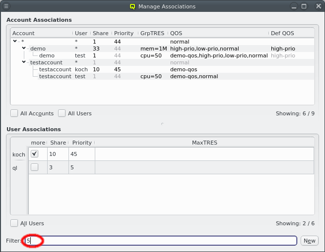Filtering Associations