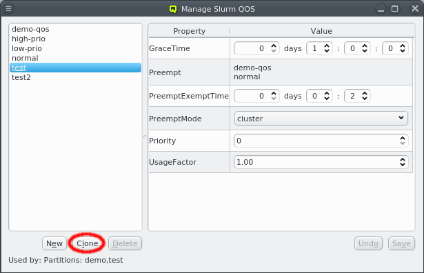 Cloning an existing QoS config