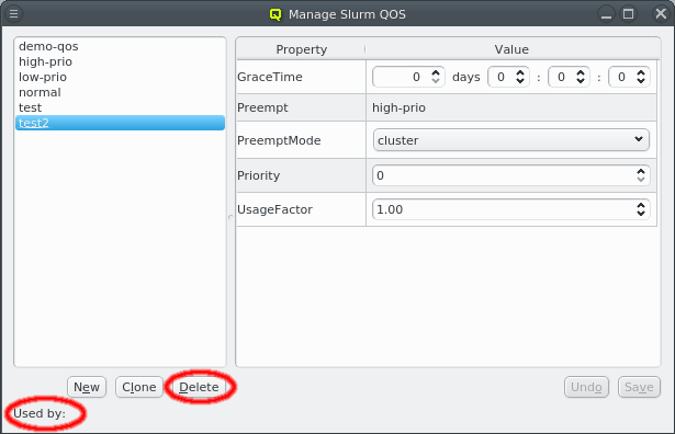 Deleting a QoS config