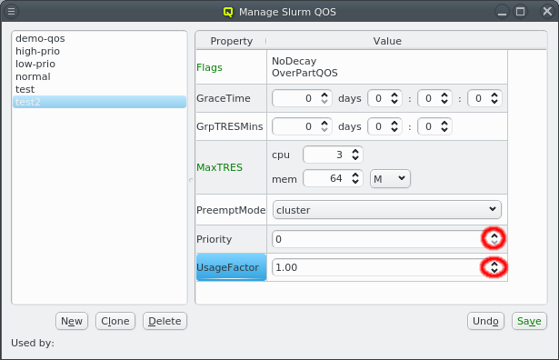 Numeric QoS properties