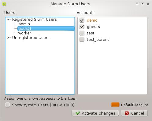 Assigning A User to Accounts.