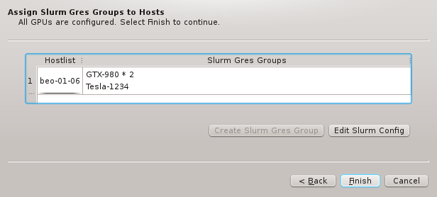 Hostlist with all GPUs assigned/configured