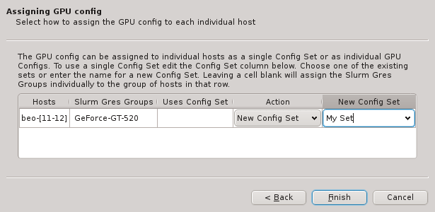 Using and naming a new Config Set for direct assignment