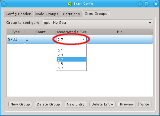 Setting associated CPUs of a Gres entry