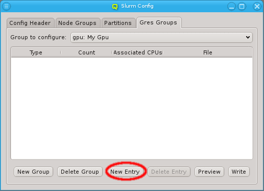 Adding a Gres entry