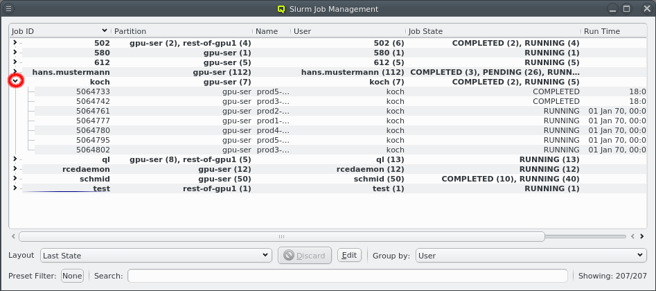 Job groups expanded.