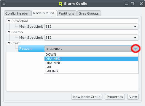 Changing a Slurm node property