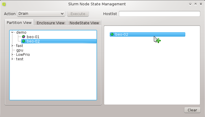 Selecting nodes via drag&drop