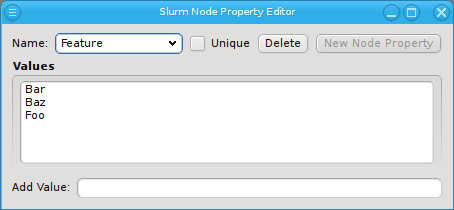 The Slurm property editor