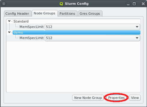 Starting the Slurm property editor