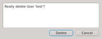 Confirming user deletion