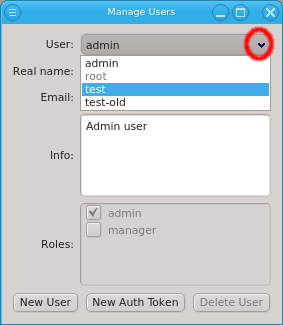 Selecting a QluMan user